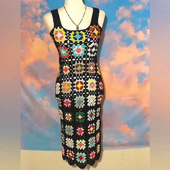 knee length dresses for ladies Marea Crochet Maxi Dress | Tangerine main image 0